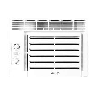 Front view of Carrier Optima Non Inverter aircon with broad horizontal vents for 20 percent wider air distribution