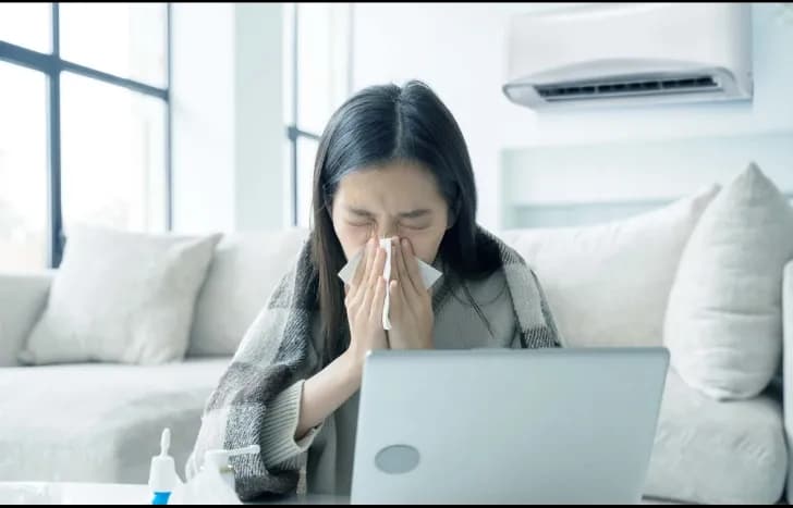 A woman who caught a cold due to bacteria, molds, and dust being circulated even further indoors
